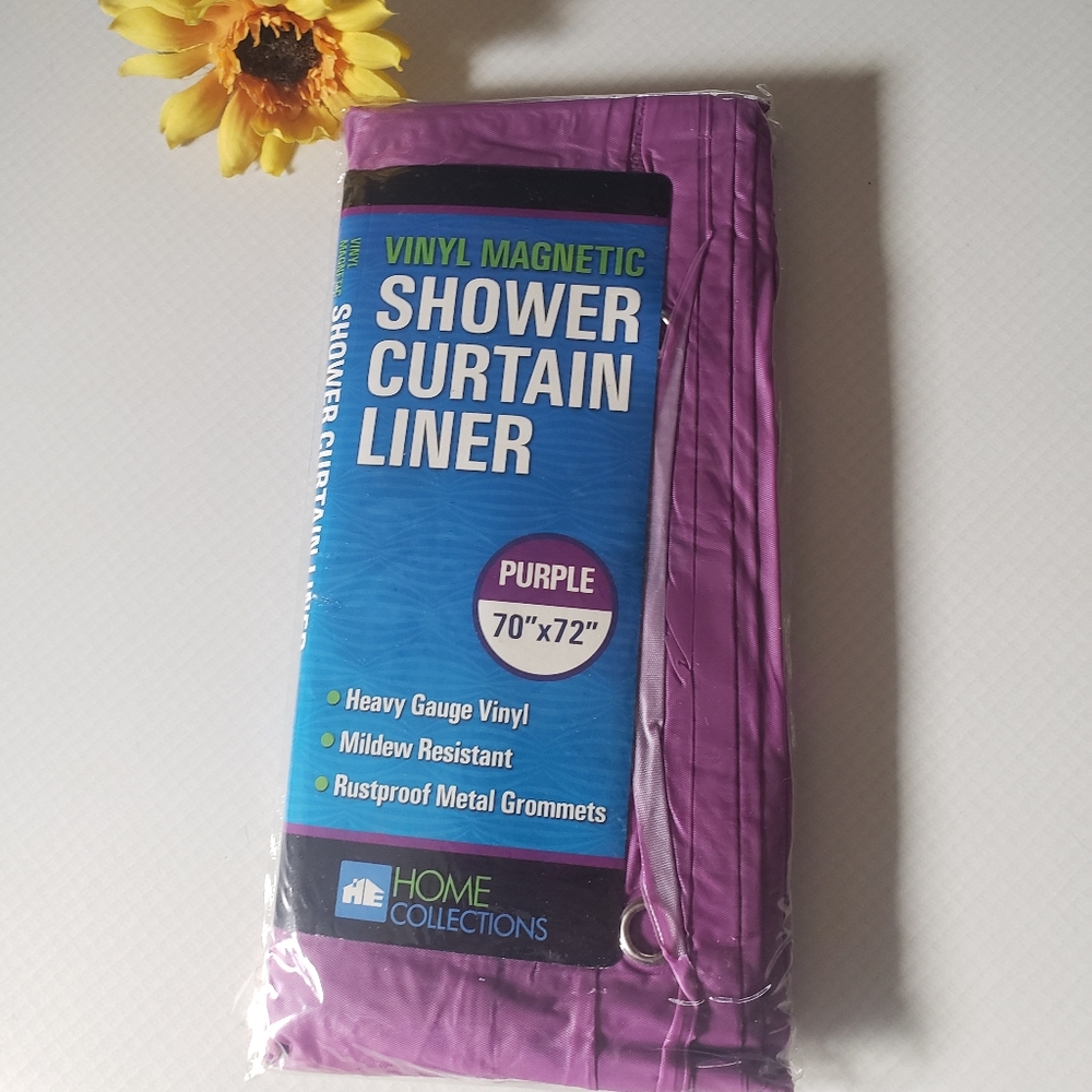 Just In: New Magnetic Vinyl Purple Shower Curtain Liner